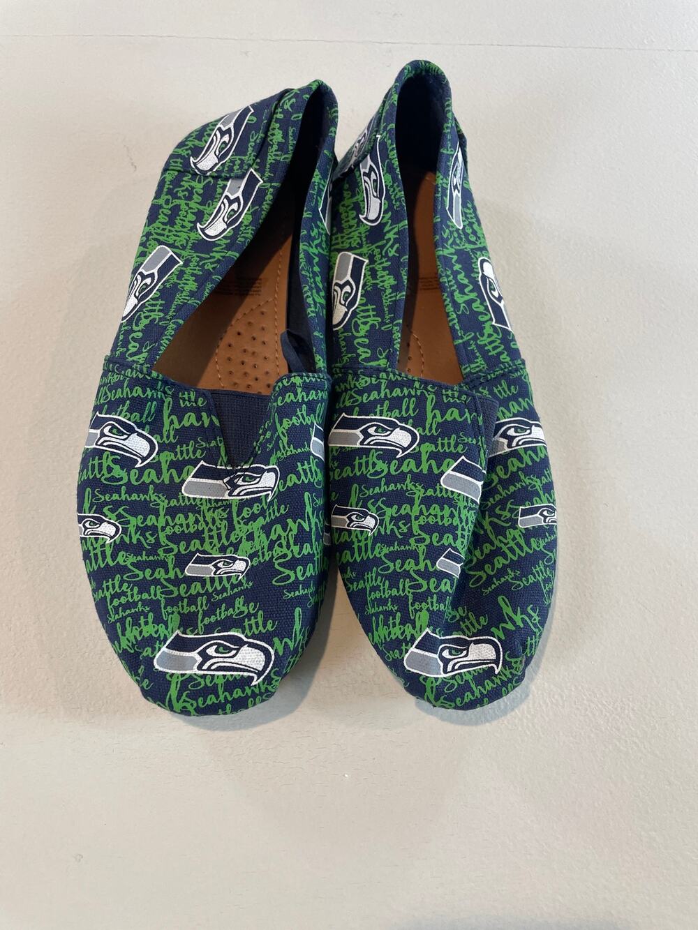 NFL Seattle Seahawks Canvas Slip‑On Shoes Toms Style Women’s Size XL